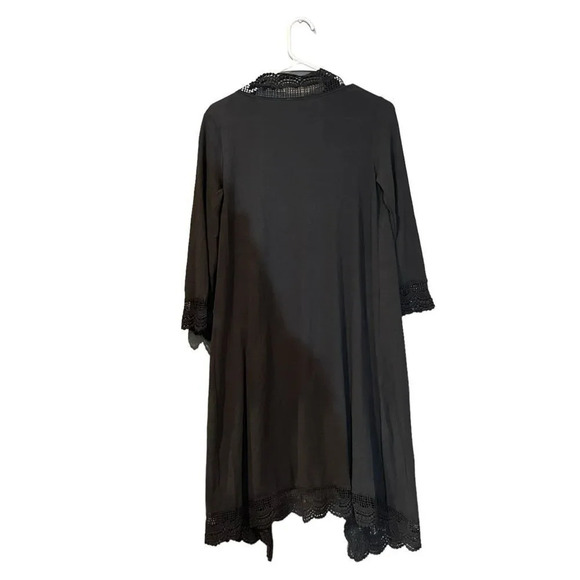 Women's Cardigan 3/4 Sleeve Open Front Lace Wrap Long Duster Cardigan - Picture 5 of 5